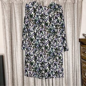 ERDEM Emma Wiggle Abstract Print Silk Mini Shift Dresss